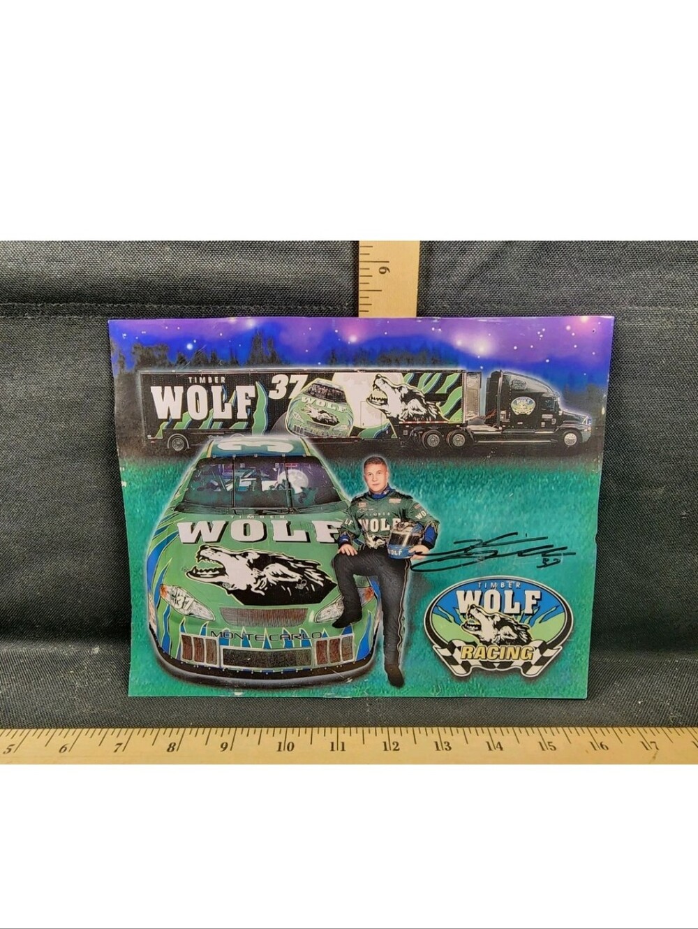 Nascar Kevin Grubb #37 Signed 8x10 Promotional Poster Timber Wolf Sports
